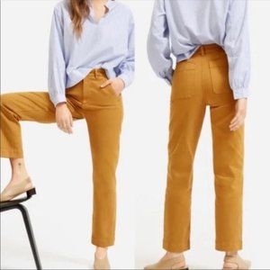 Madewell Size 26 Classic Straight Pants Mustard Yellow Tan High Rise Cropped